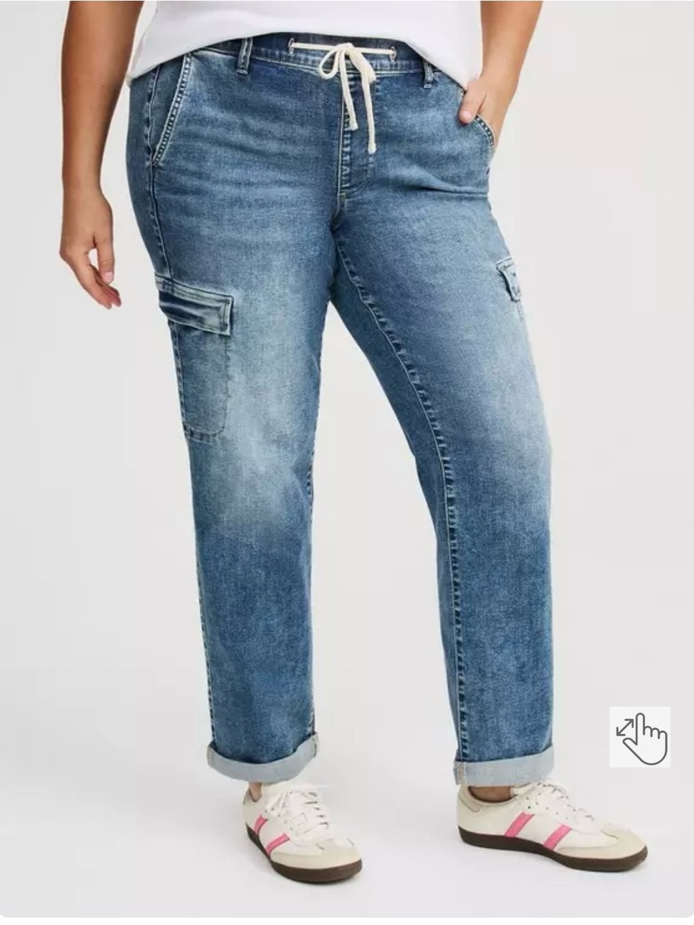 Torrid Weekend Straight Pull On Cargo Jeans With Stretch Size 2X 18/20